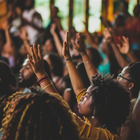 Capturing Divine Moments Church Worship Concept Christians Raised Hands