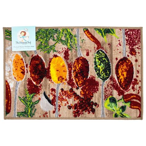 Sloppy Chef Printed Kitchen Rug 18 X 30 In Non Skid Latex Backing