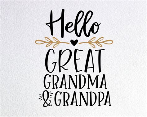 Hello Great Grandma And Grandpa Svg Promoted To New Etsy