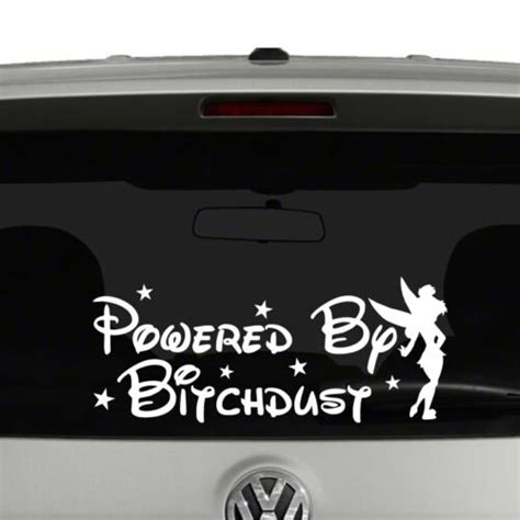 Powered By Bitchdust Fairy Vinyl Decal Sticker Ebay