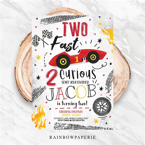 Two Fast Birthday Invitation Template Free