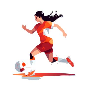 Fútbol Niña Estilo Plano Fútbol Femenino PNG dibujos Chica Fútbol