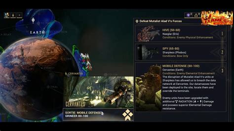 Warframe Cervantes Earth Mission Mobile Defense Level Youtube