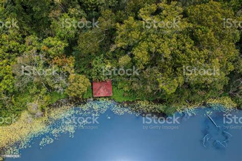 Aerial View Of Private Lake Wayanad In Kerala India Stock Photo