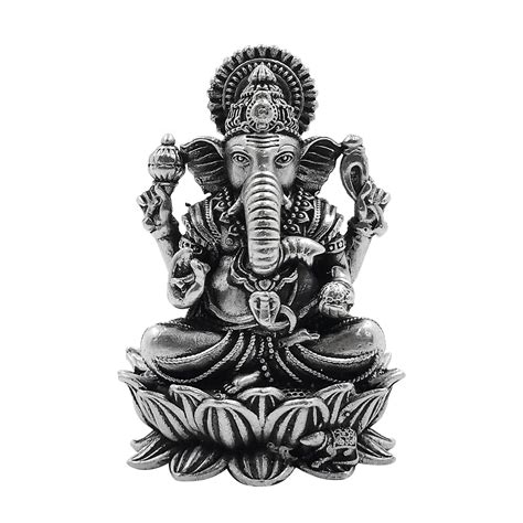 Buy Maa Silver Pure Silver Lord Ganesh Ganpatiji Semi Solid Idol Murti