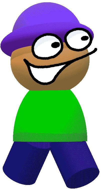 An Image Of A Cartoon Character With Big Eyes And A Purple Hat On His Head