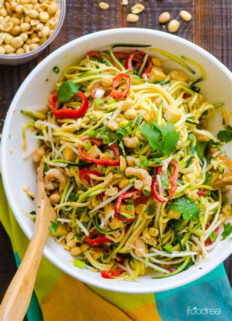 Pad Thai Zucchini Noodles Salad Recipe With Zucchini Pasta Healthy