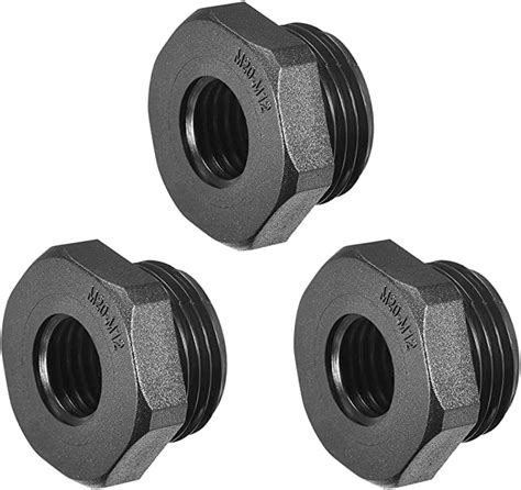 Uxcell Threaded Reducing Bushings Nylon Connector Adaptor M20 Male Thread To M12 Female Thread