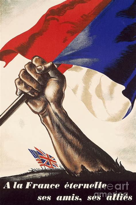 Poster For Liberation Of France From World War Ii Drawing By Anonymous