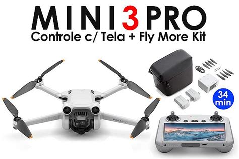 Drone Dji Mini 3 Pro Controle Com Tela Fly More Kit Versão