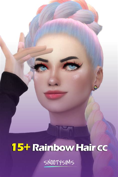 Rainbow Hair Cc Best Sims Sims 4 Cas Sims 4 Cc Finds Rainbow Hairstyles Skin Hair Styles