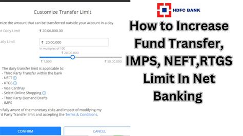 How To Increase IMPS RTGS NEFT Limit In HDFC Net Banking HDFC