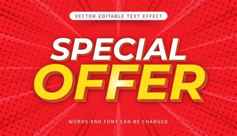 Oferta Especial Efecto De Texto Editable Vector Premium