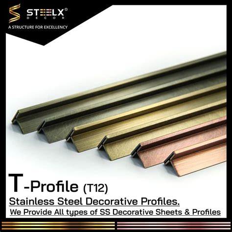 Ss Grade T Shaped Stainless Steel Tile Trim Profile At Piece