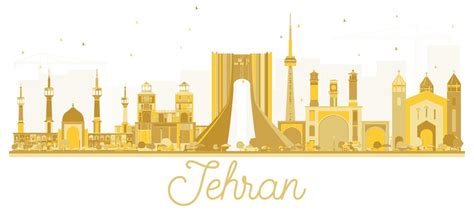 Tehran Iran City Skyline Golden Silhouette Vector Art At Vecteezy