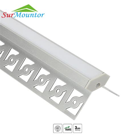 Aluminium Extrusion Profile Led Light Rail Plastic Cover 45 Degree