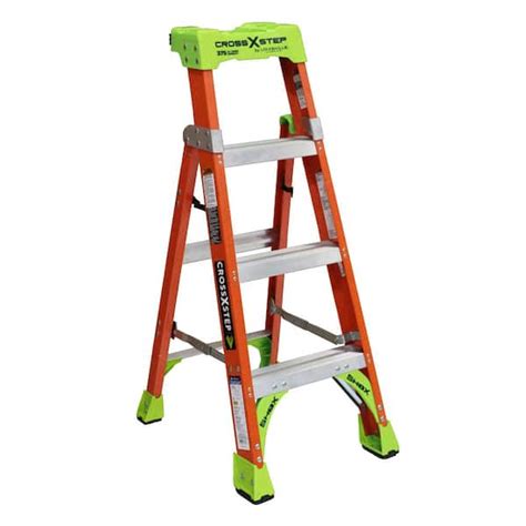 Louisville Ladder Ft Fiberglass Cross Step Ladder Lbs Load