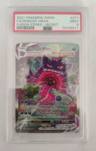 POKEMON CARD GENGAR Vmax PSA 9 2021 Fusion Strike Eng 271 Full Art