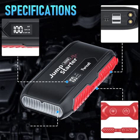 Car Jump Starter1500a Peak 18000mah Portable Jump Starter Battery Packup To 70l Gas And 55l