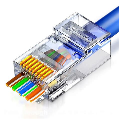 Zoerax Pcs Pcs Rj Connectors Cat E Cat Pass Through Ez To Crimp