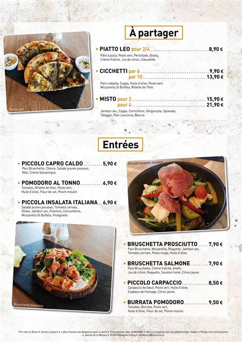 Carte Et Menus Leocorno Villeneuve D Ascq Thefork