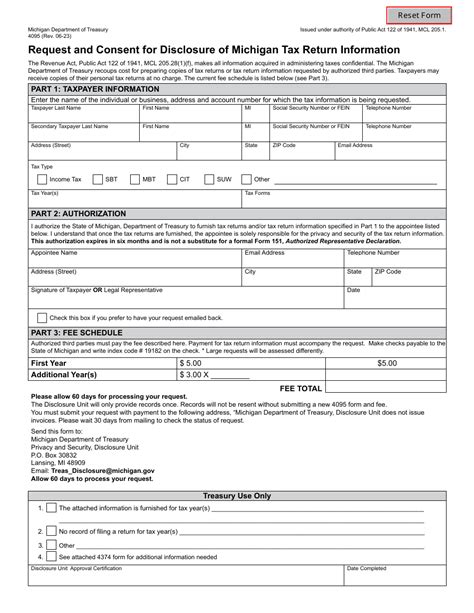 Form 4095 Download Fillable Pdf Or Fill Online Request And Consent For