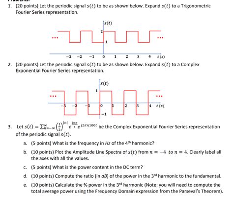 Solved Points Let The Periodic Signal S T To Be As Chegg