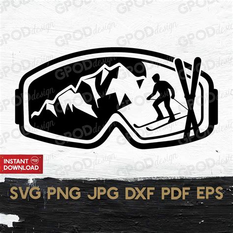 Mountain Skiing Svg Ski Goggle Svg Skiing Svg Clipart For Etsy