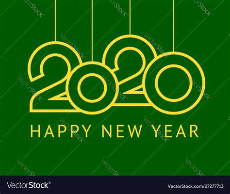 Happy New Year Greeting Card Design 2020 Vector Image