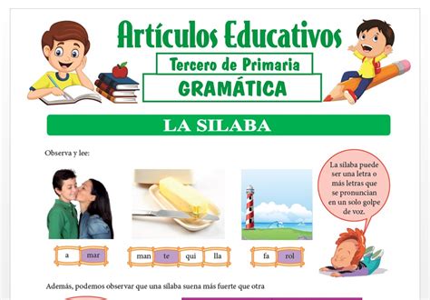 Práctica de la Sílaba para Tercero de Primaria Articulos Educativos