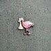 Vintage Pink Flamingo Newborn Baby Mini Pin Silver Tone Pink Enamel