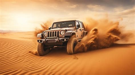 Premium Ai Image Photo Of Jeep Driving In The Desert