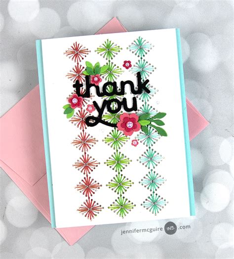 Thank You Stitched Card Jennifer McGuire Ink