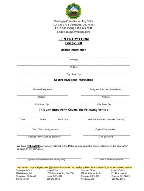 Fillable Online Creek Nation Tag Office Form Fill Out And Sign