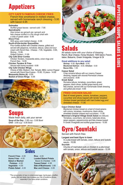 City Cafe Diner Menus In Huntsville Alabama United States