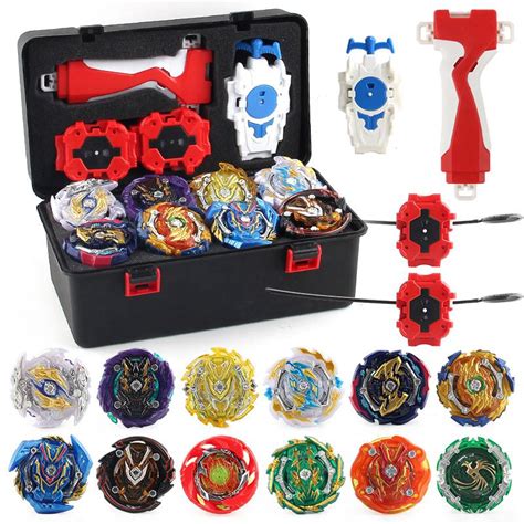 12pcs Gyro Beyblade Burst Set W Grip Launcher Portable Storage Box