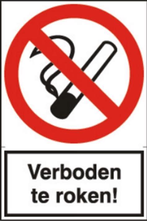 Sticker Verboden Te Roken Bol