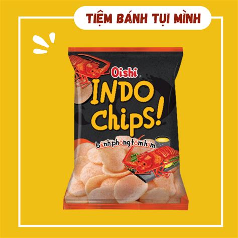 Bánh snack phồng tôm hùm Indo Chips Oishi 32gram đồ ăn vặt Shopee