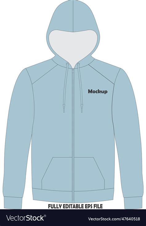 Full zip hoodie mock ups Royalty Free Vector Image