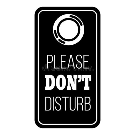 Do Not Disturb Door Tag Icon Realistic Style Stock Vector