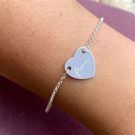 Pulseira Coração Delicada Nome Personalizado em Prata 92