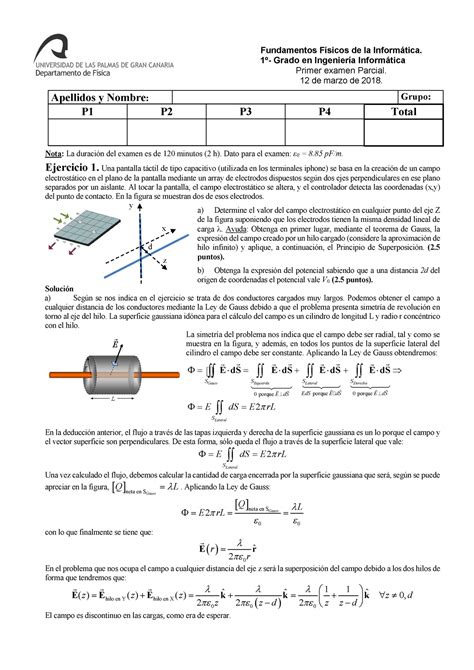 Primer Examen Parcial 17 18 GIIn rev 2 solución Fundamentos Físicos