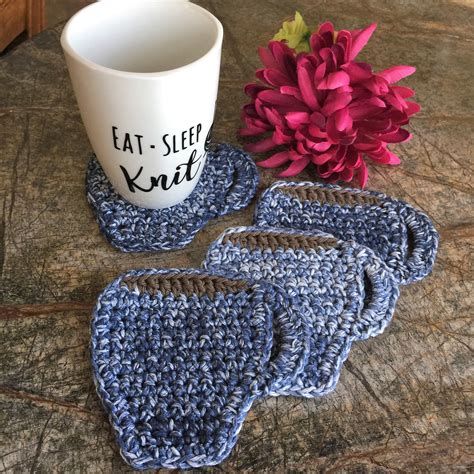 Coaster Set Crocheted Coaster Coasters Beverage Coaster Etsy