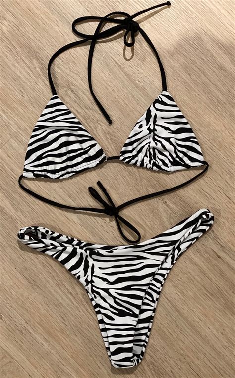 Women Bikinis Set Women Swim Wear Triangle Bralette Two Etsy