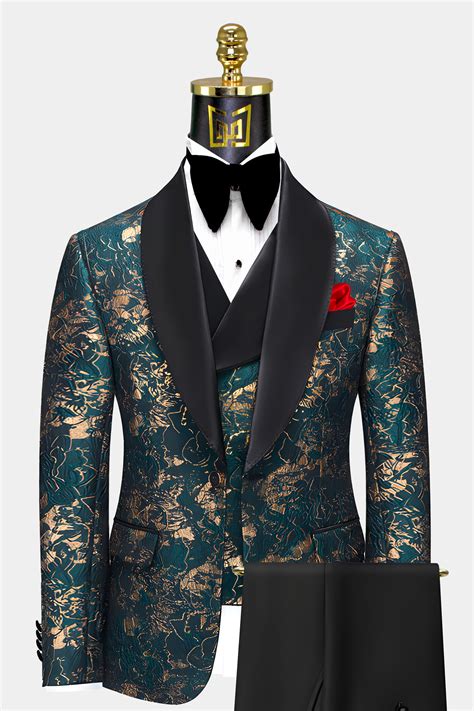 Teal And Gold Tuxedo Suit Gentleman S Guru