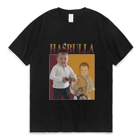 Hasbulla Fighting Meme T Shirt Men Women Mini Khabib Blogger T Shirt