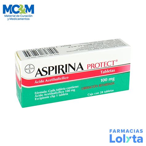 Aspirina Protect 100 Mg C 28 Tab Acido Acetilsalicilico Lab Bayer Website Farmacias Lolyta