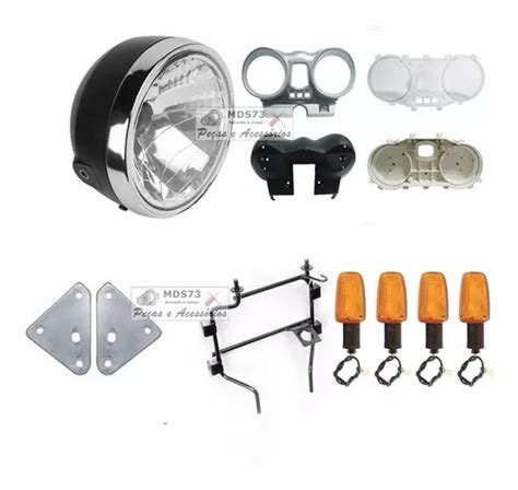 Farol Cbx250 Twister Aranha 4 Piscas Carcaças Orelha