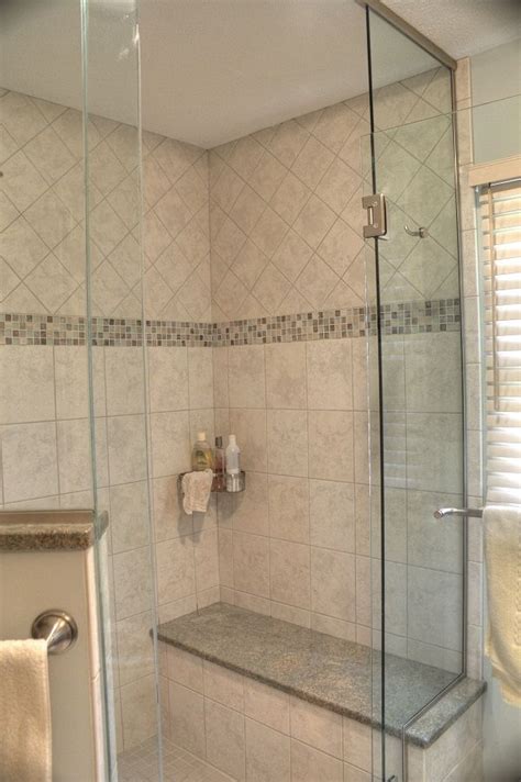 Shower Ideas Custom Tile Shower With Bench Seat With Granite Top