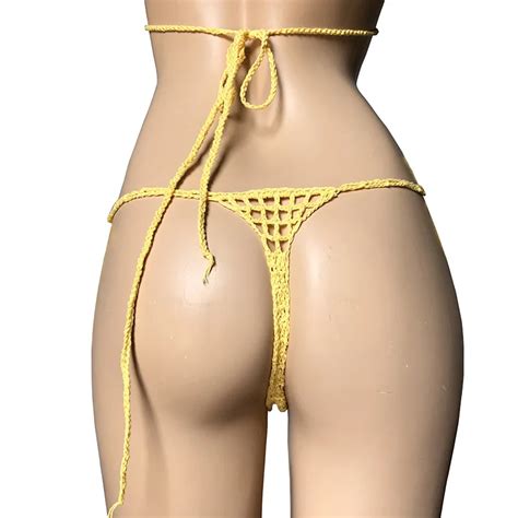 Handmade Crochet Micro Bikini G Thong String Beach Swimwear Sexy